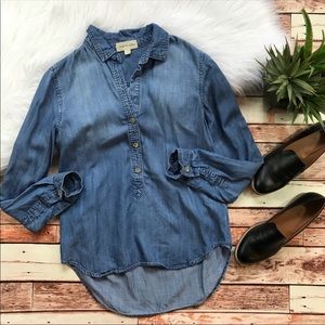 Anthropologie Cloth & stone chambray blouse